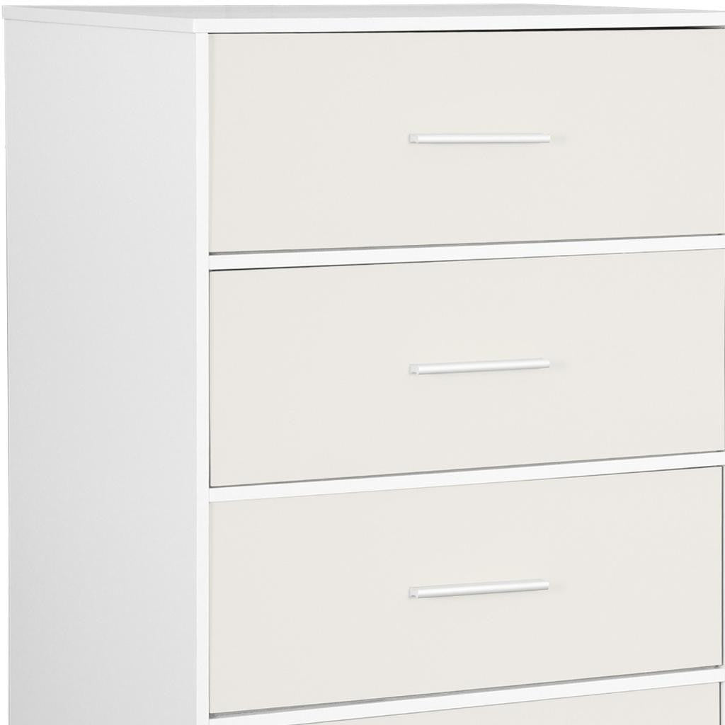 23" White Fabric Wood and Steel Five Drawer Lingerie Chest