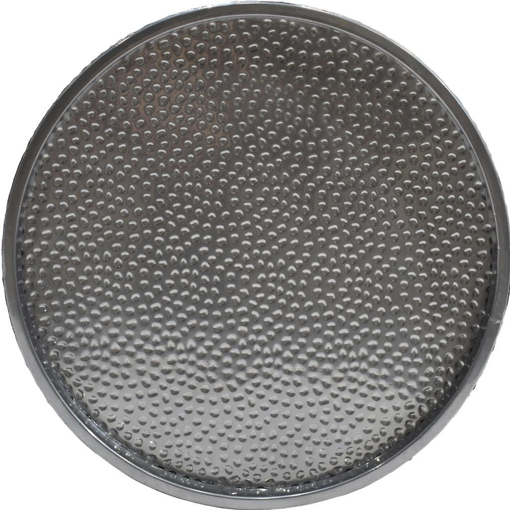 Set of Two Hammered Silver Iron Round Drum End Tables