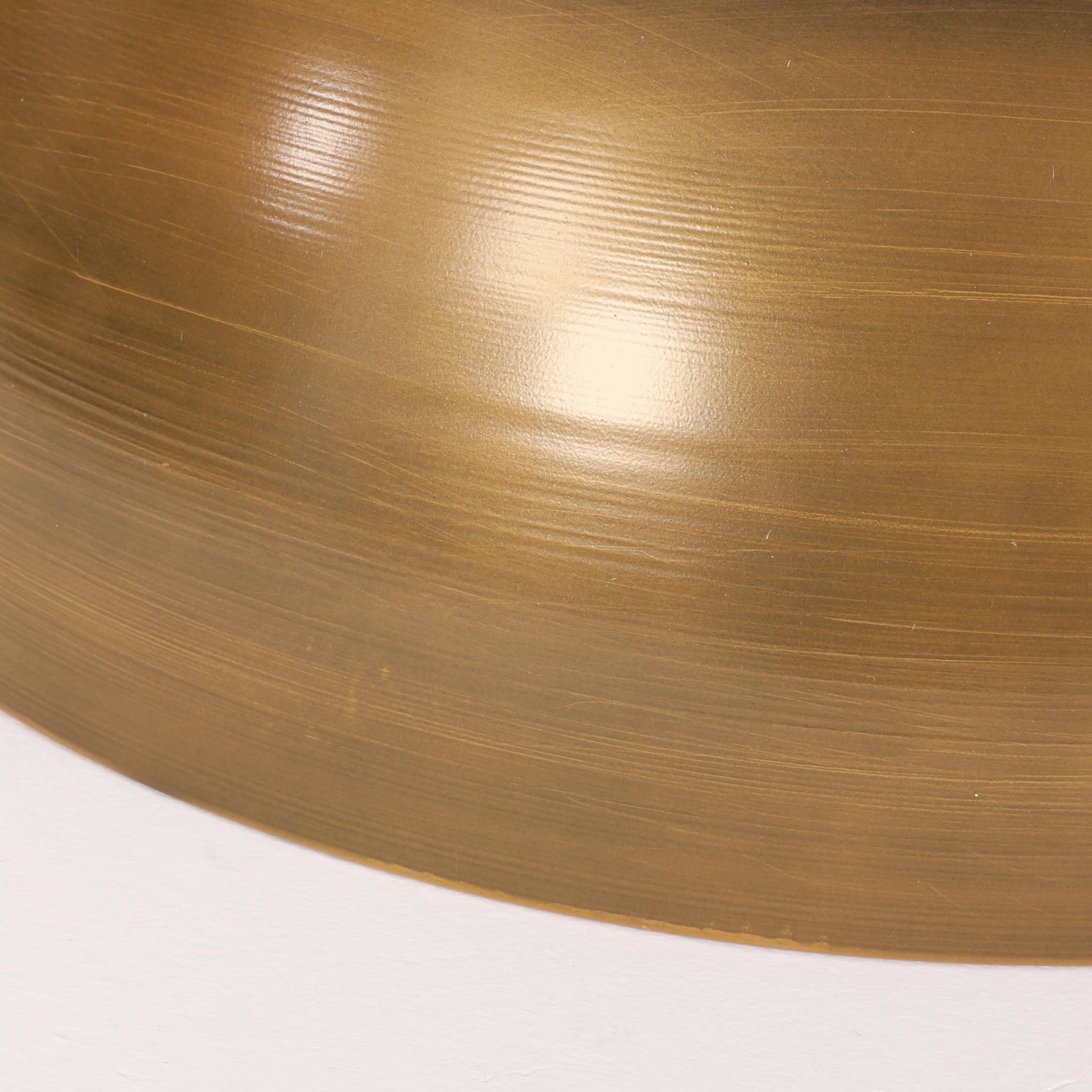 15" Antiqued Gold Distressed Iron Round Hourglass End Table