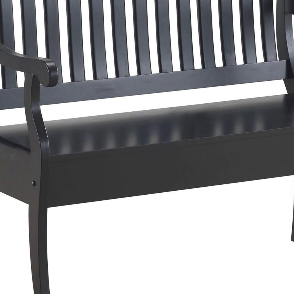42" Black Solid Wood Storage Bench With Flip Top
