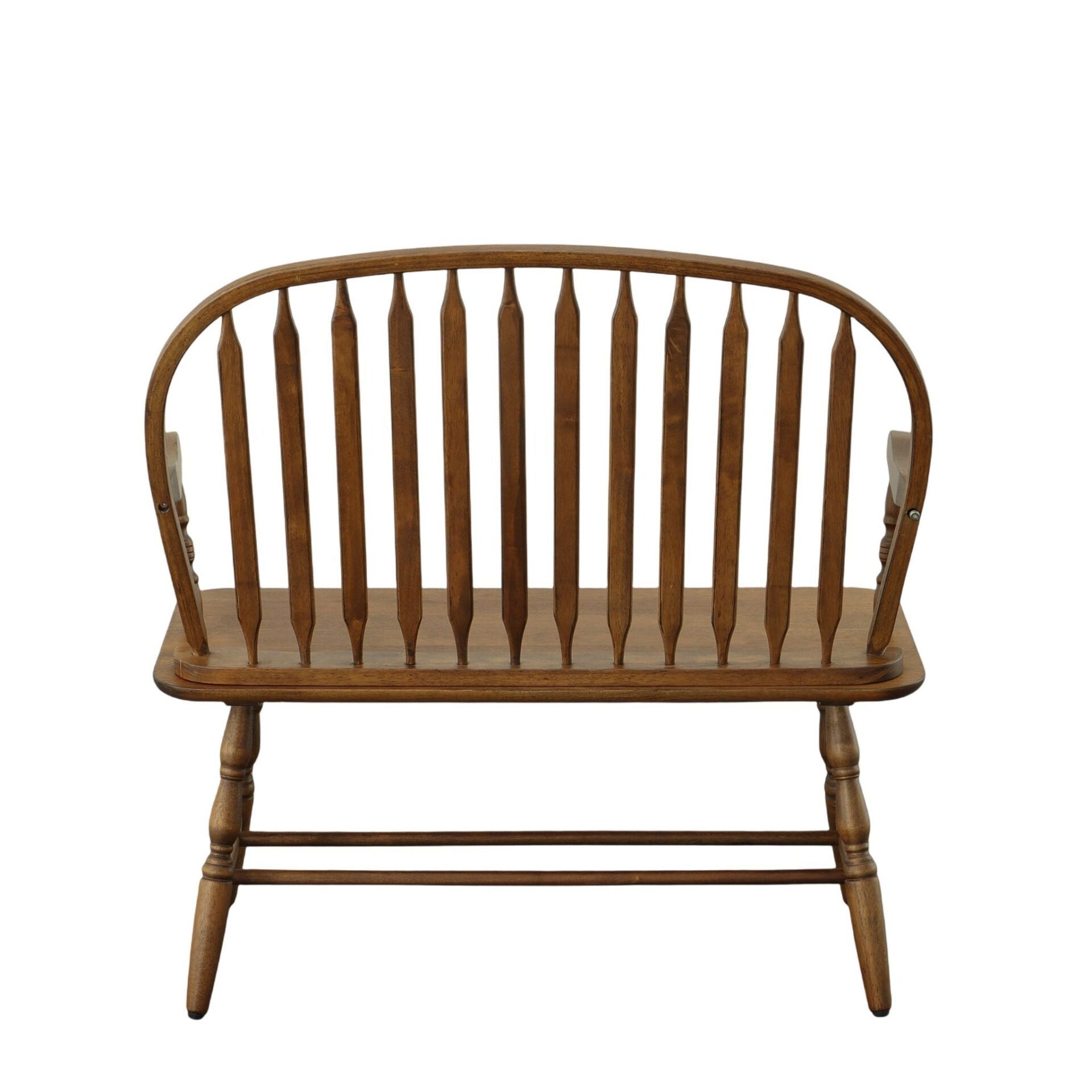 44" Oak Wood Windsor Spindle Back Bench