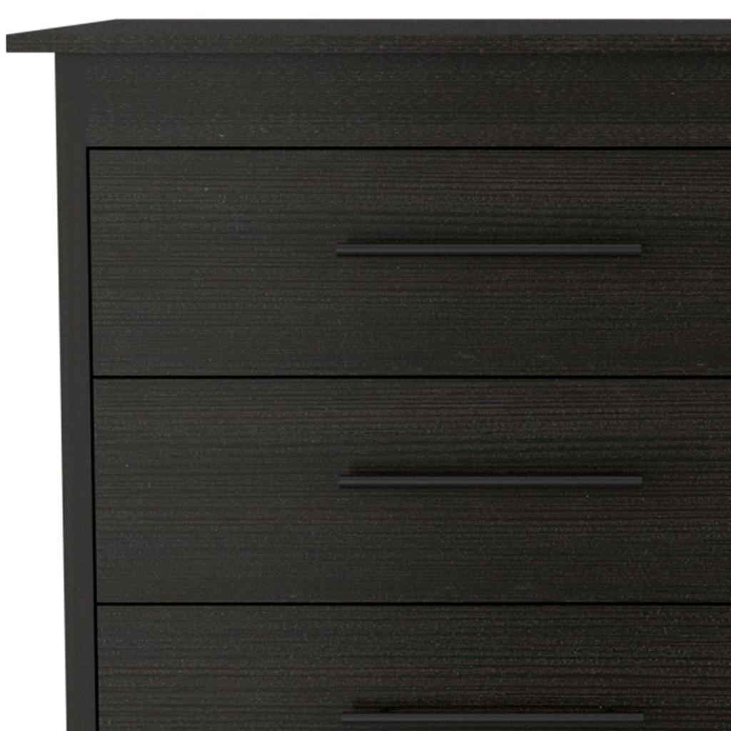 59" Black Wood Six Drawer Double Dresser