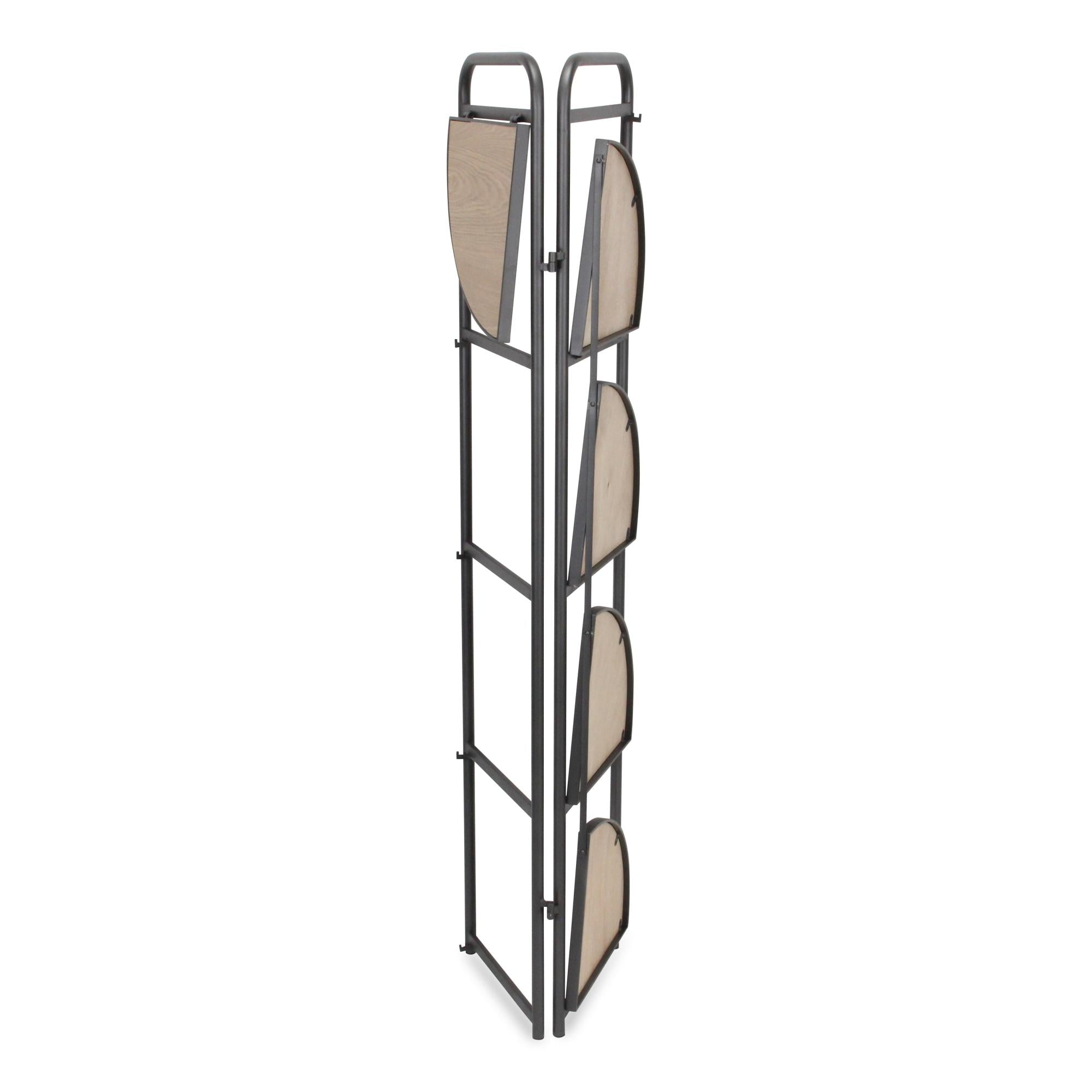 62" Black And Brown Metal and Wood Five Tier Corner Bookcase