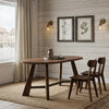 71" Brown Wood and Reclaimed Wood Oval Dining Table