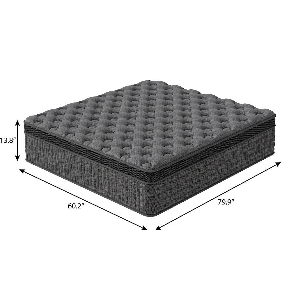 14" Queen Lumbar Support Memory Foam Hybrid Mattress