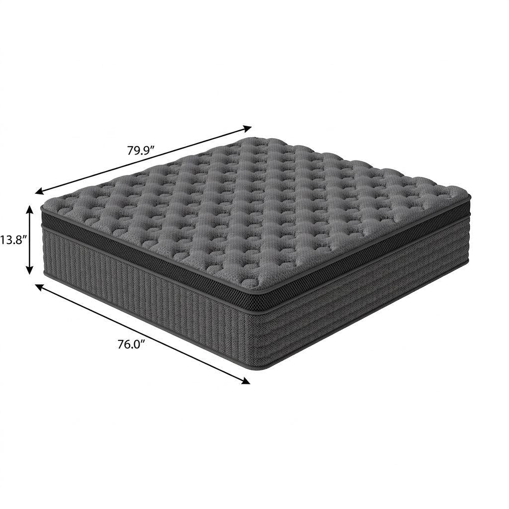 14" King Lumbar Support Memory Foam Hybrid Mattress