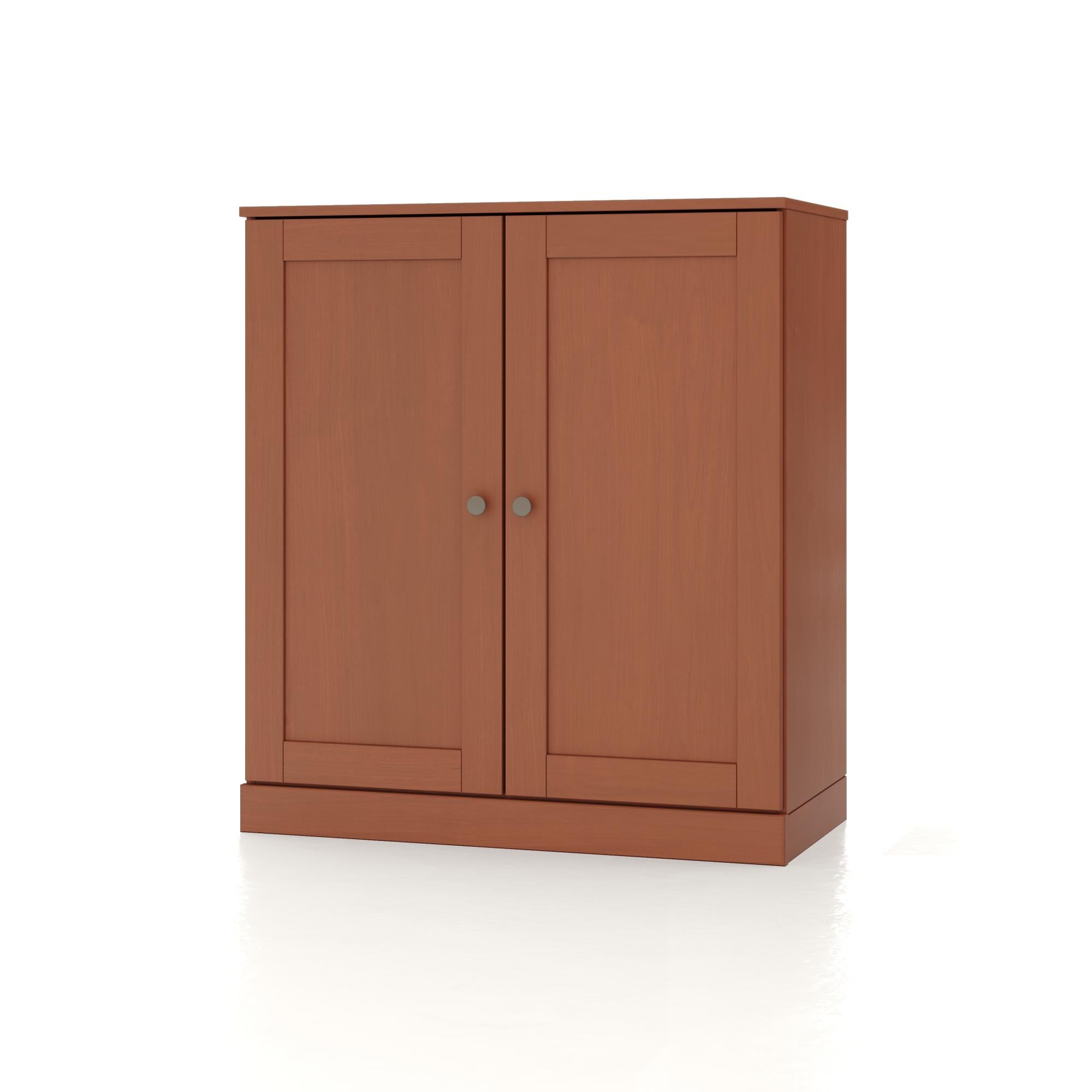 32" Coffee Solid Wood Shaker Style Double Door Linen Cabinet
