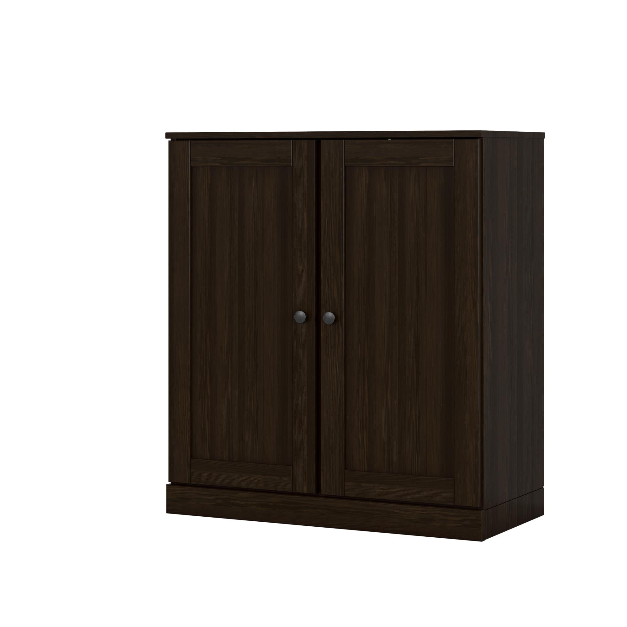 32" Espresso Solid Wood Shaker Style Double Door Linen Cabinet