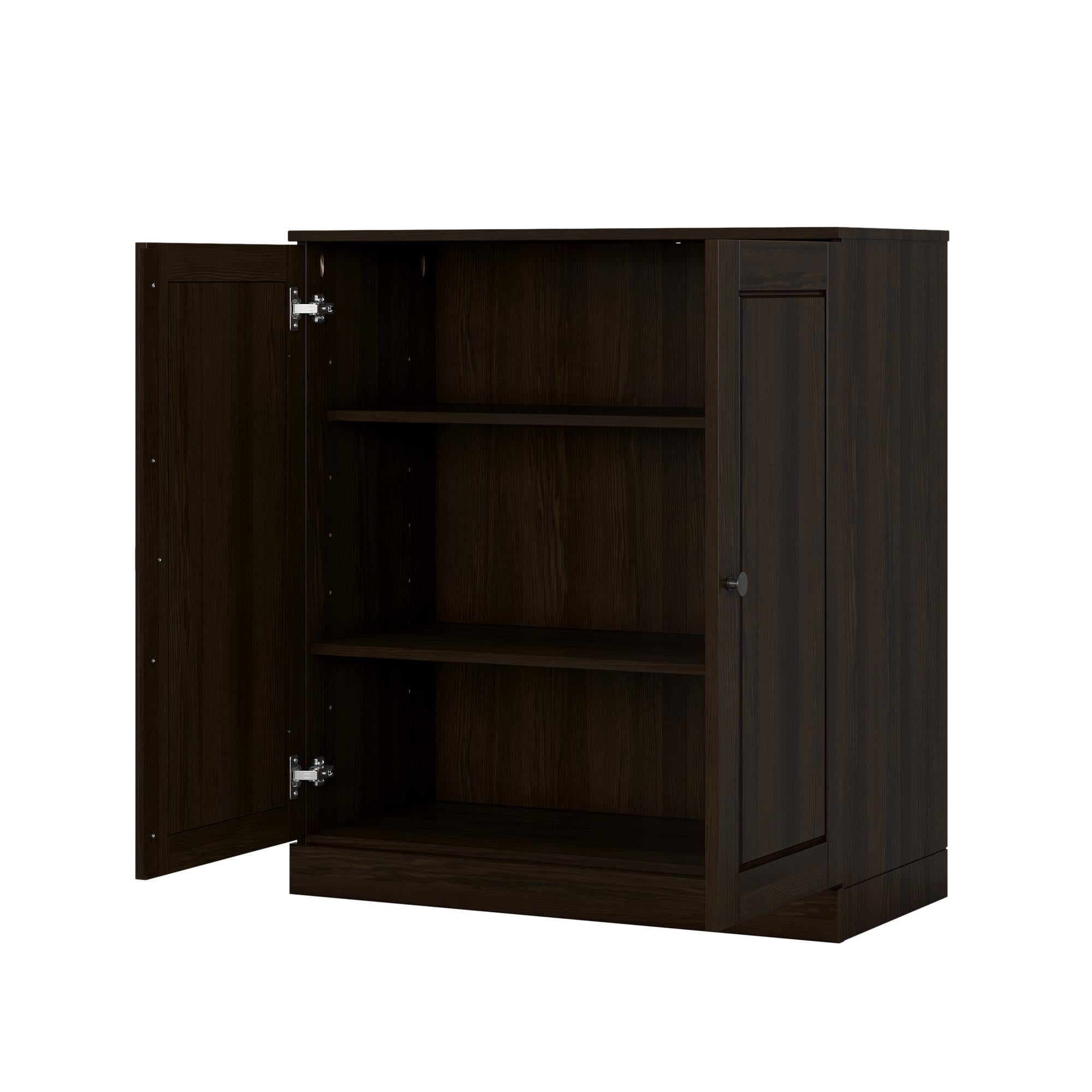 32" Espresso Solid Wood Raised Panel Double Door Linen Cabinet
