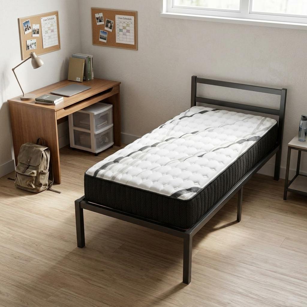14" Graphite And Titanium Infused Twin XL Gel Memory Foam Firm Hybrid Mattress
