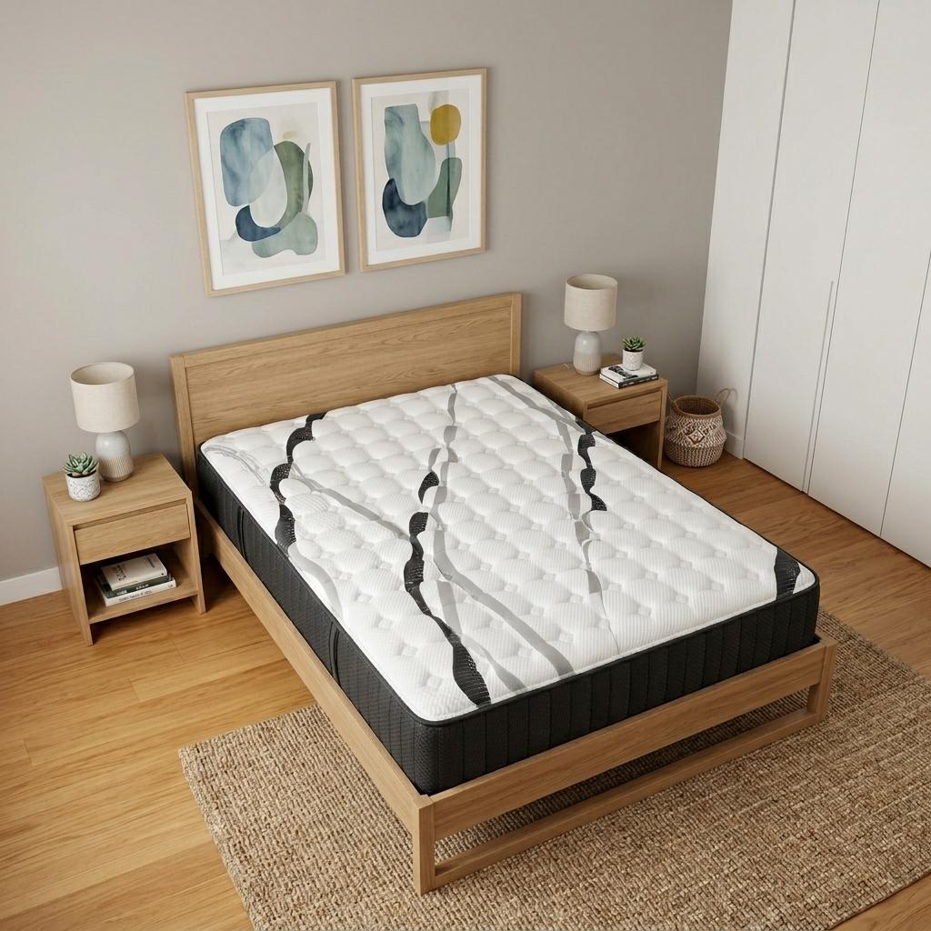 14" Graphite And Titanium Infused Full Double Gel Memory Foam Firm Hybrid Mattress