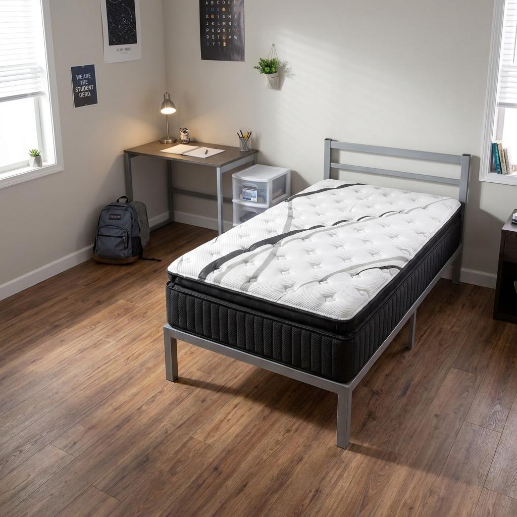 16" Graphite And Titanium Infused Twin XL Gel Memory Foam Ultra plush Hybrid Mattress