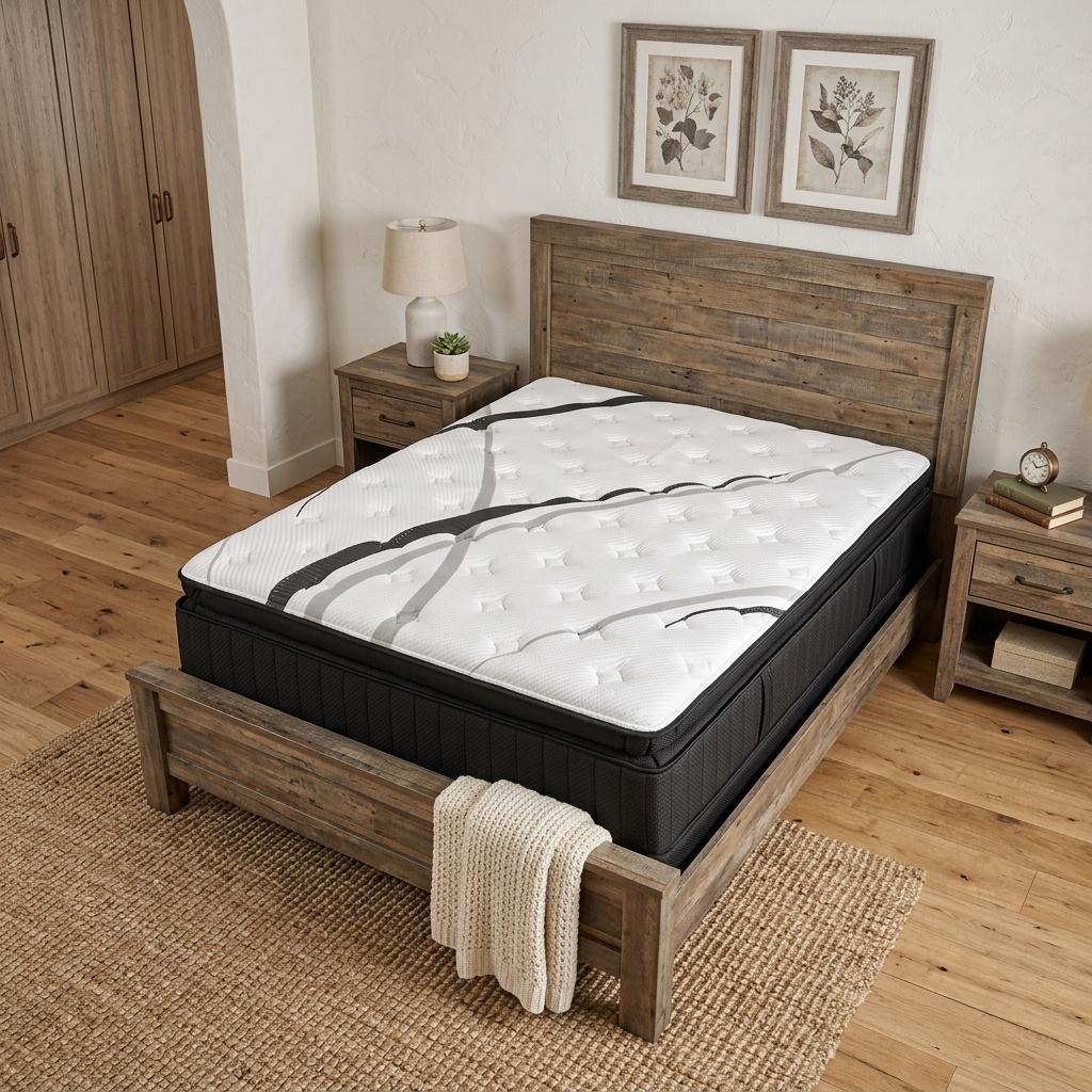 16" Graphite And Titanium Infused King Gel Memory Foam Ultra plush Hybrid Mattress