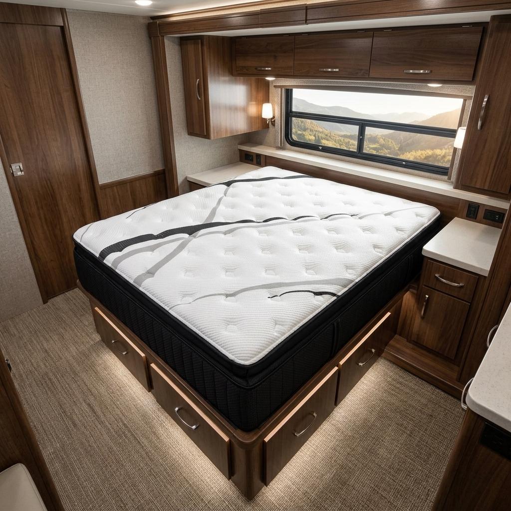 16" Graphite And Titanium Infused Short King 72 x 75 Gel Memory Foam Ultra plush Hybrid Mattress