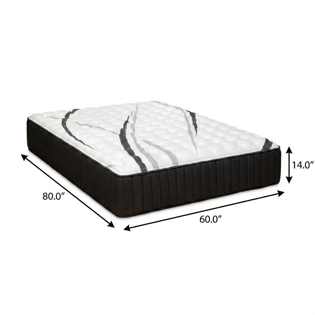 14" Graphite And Titanium Infused Queen Gel Memory Foam Medium Hybrid Mattress