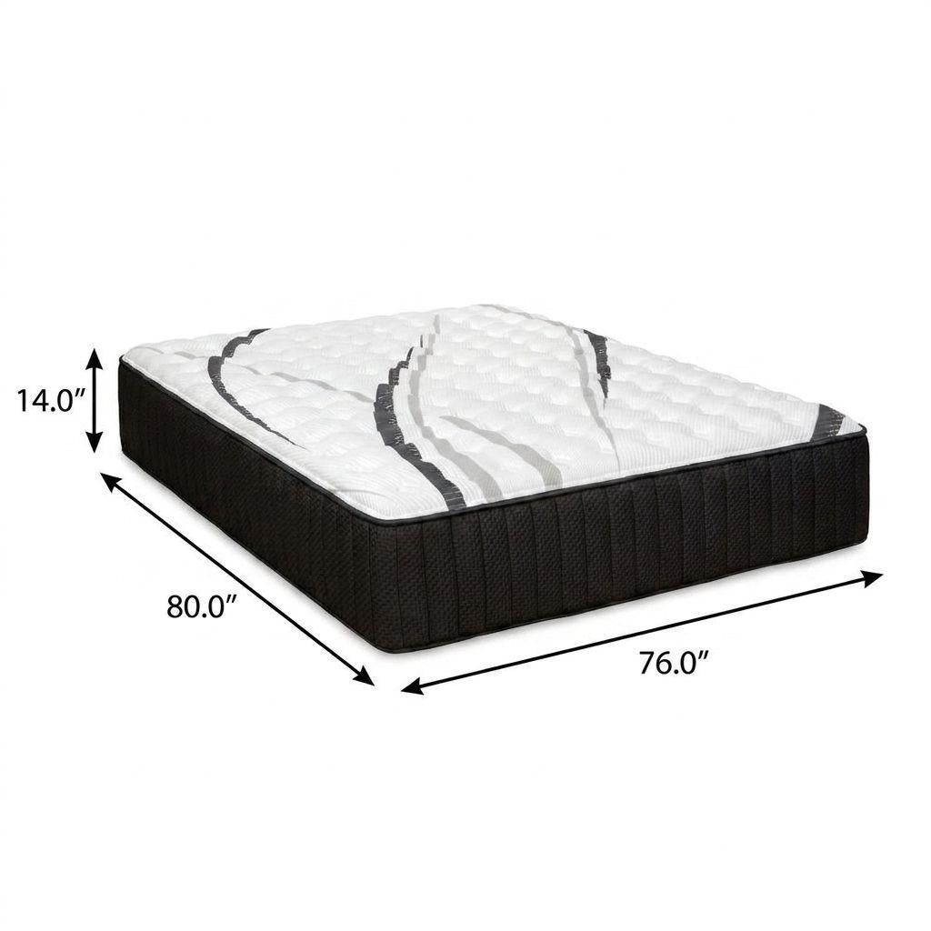 14" Graphite And Titanium Infused King Gel Memory Foam Medium Hybrid Mattress