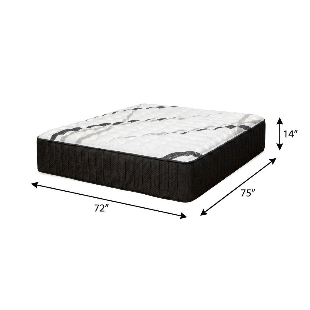 14" Graphite And Titanium Infused Short King 72 x 75 Gel Memory Foam Medium Hybrid Mattress