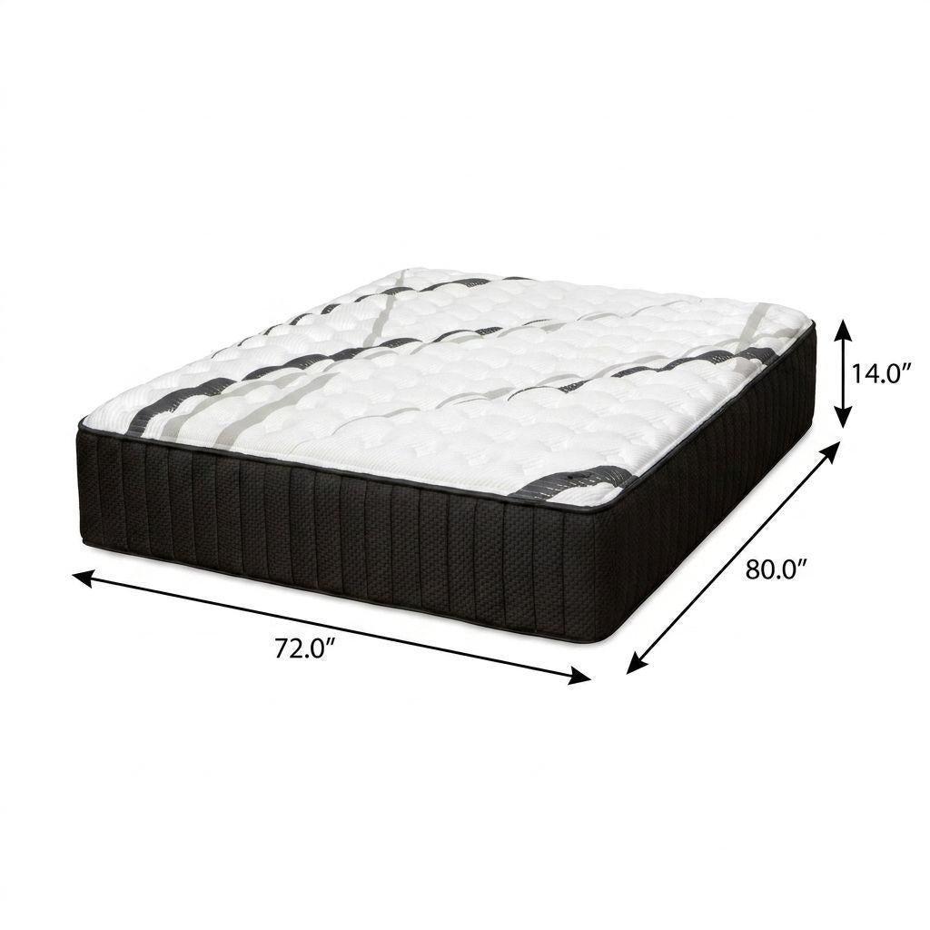 14" Graphite And Titanium Infused RV King 72 x 80 Gel Memory Foam Medium Hybrid Mattress