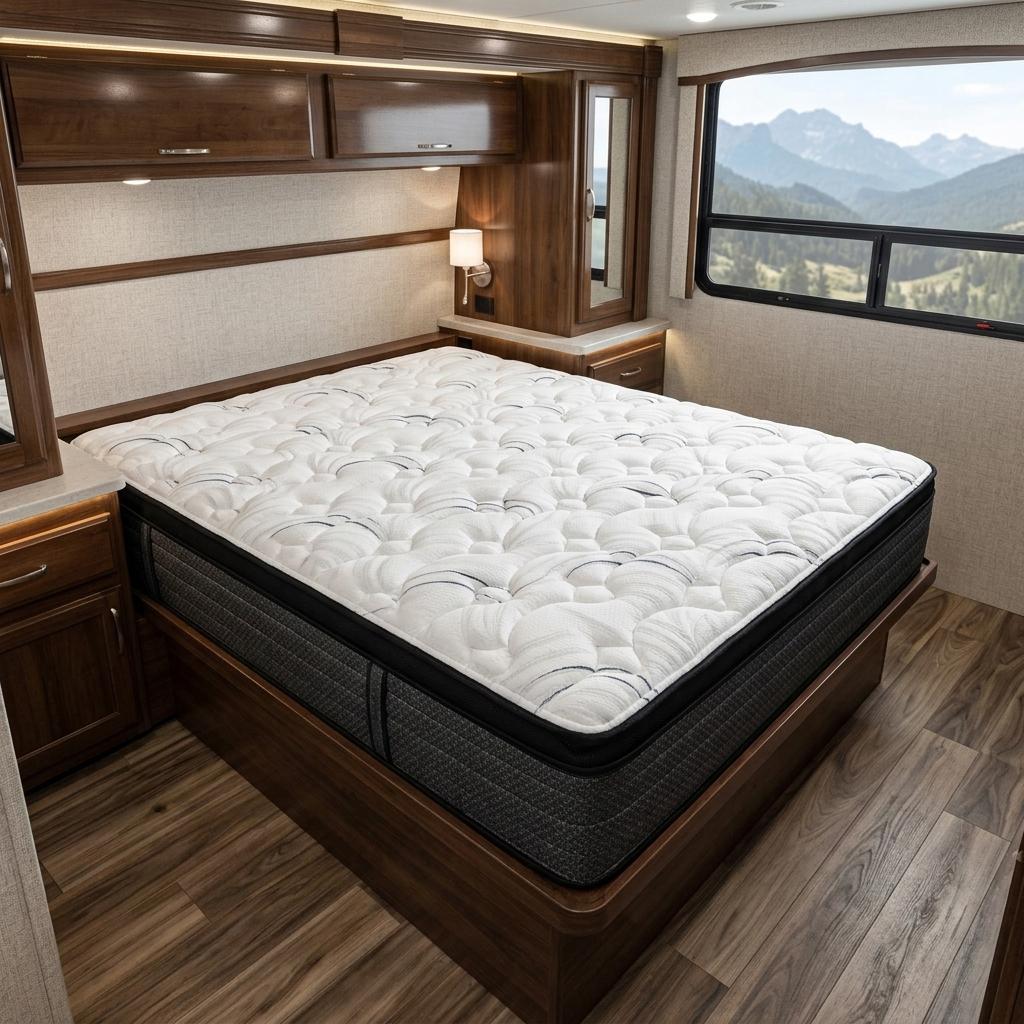 12" RV King 72 x 80 Foam Plush Euro Top Hybrid Mattress