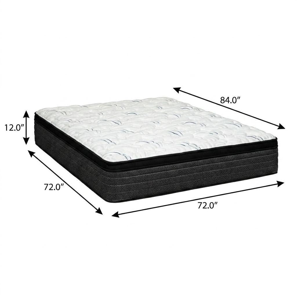 12" California King Foam Plush Euro Top Hybrid Mattress