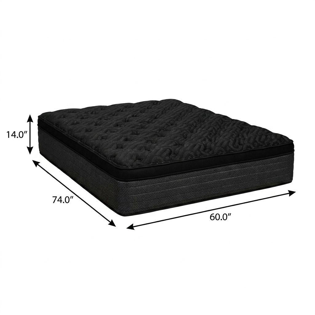 14" Copper Infused Short Queen 60 x 74 Gel Memory Foam Plush Euro Top Hybrid Mattress