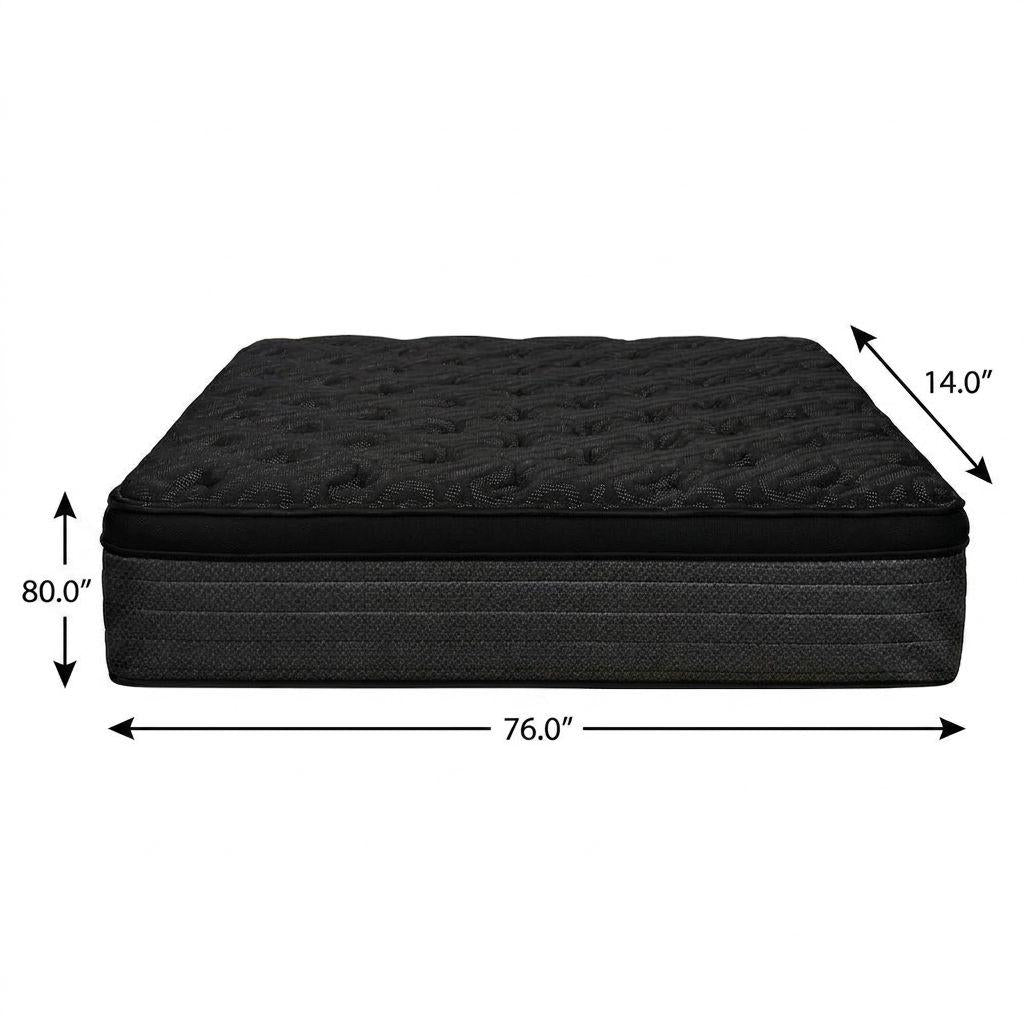 14" Copper Infused King Gel Memory Foam Plush Euro Top Hybrid Mattress