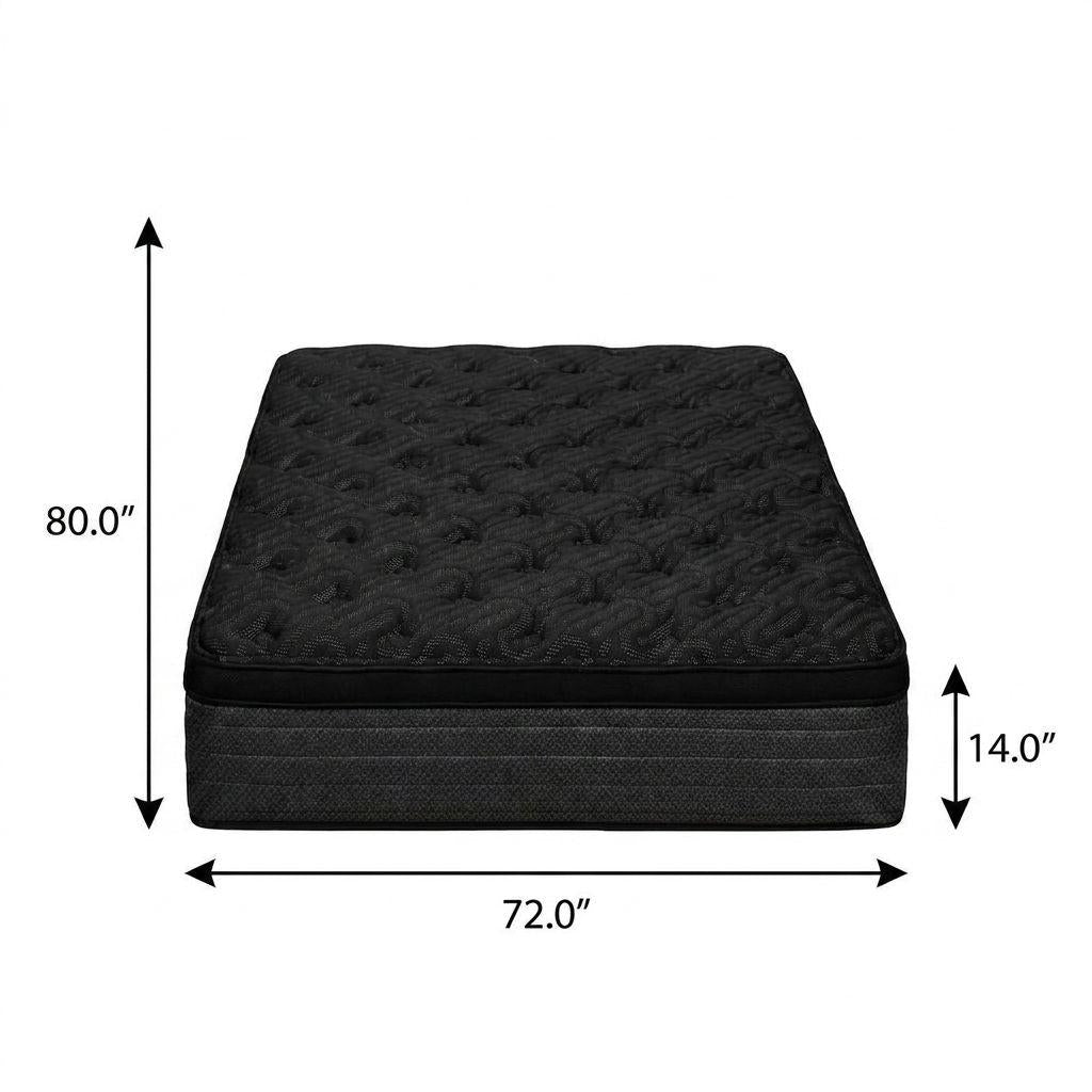 14" Copper Infused RV King 72 x 80 Gel Memory Foam Plush Euro Top Hybrid Mattress