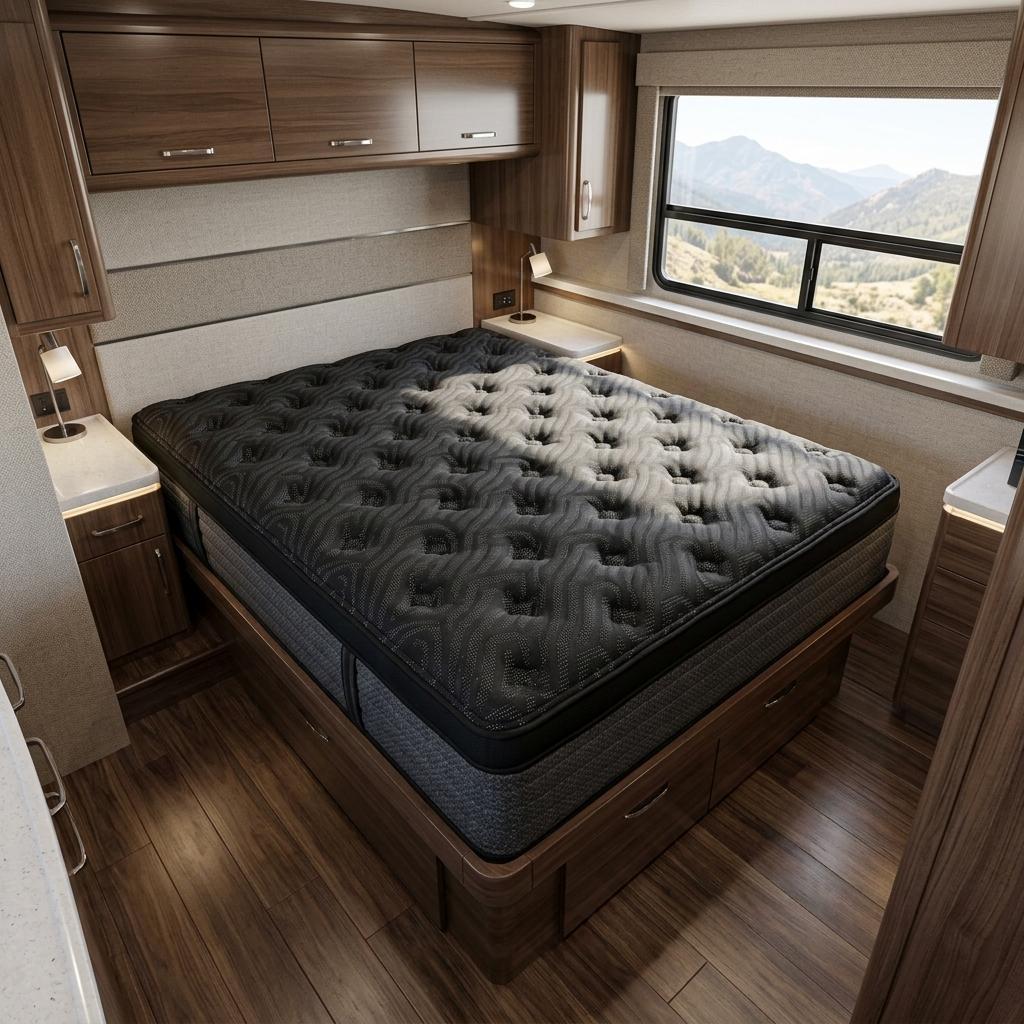 14" Copper Infused RV King 72 x 80 Gel Memory Foam Plush Euro Top Hybrid Mattress