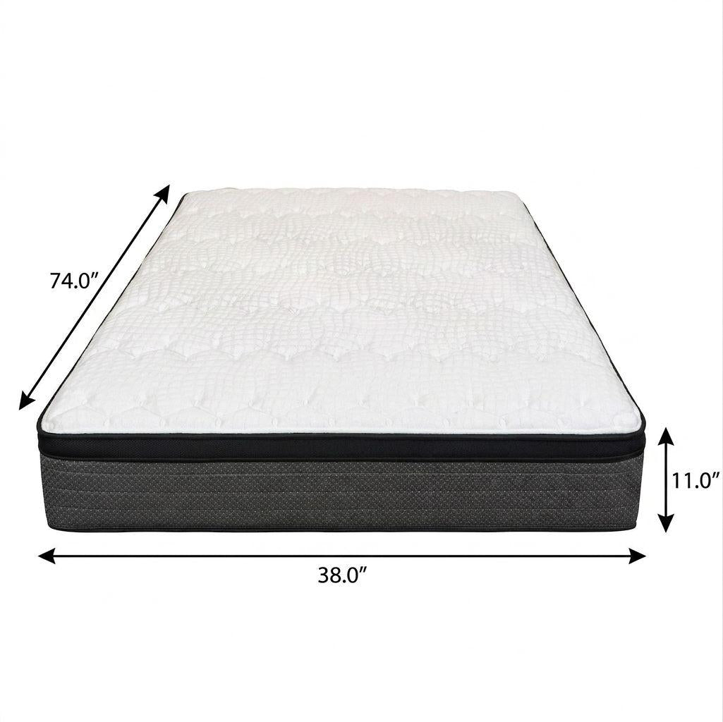 11" Twin Foam Plush Euro Top Hybrid Mattress