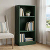 36" Green Solid Wood Adjustable Three Tier Library Bookcase