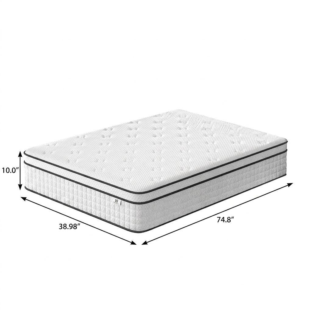 10" Twin Gel Memory Foam Medium Check Hybrid Mattress