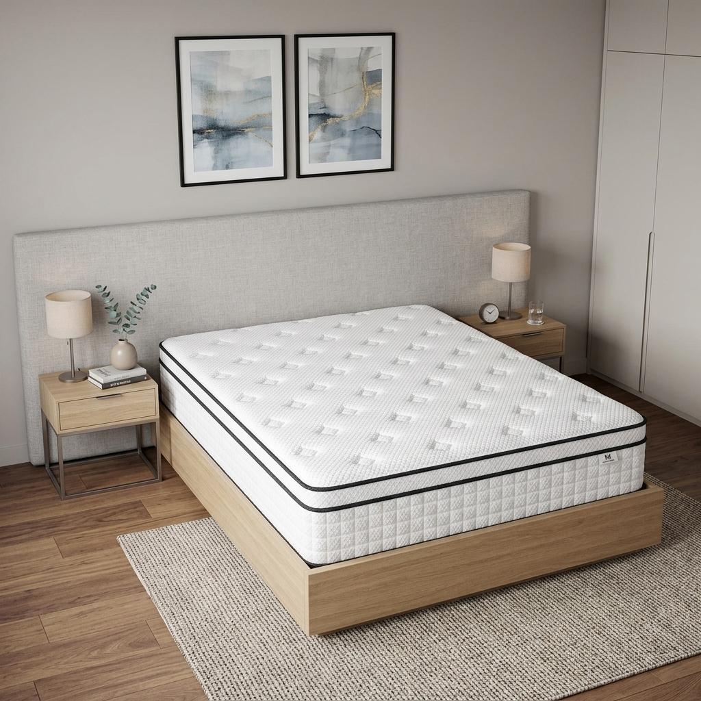 10" Queen Gel Memory Foam Medium Check Hybrid Mattress