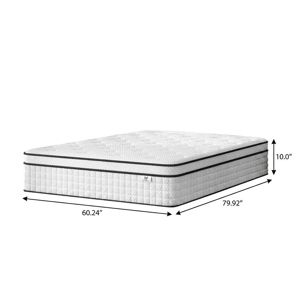 10" Queen Gel Memory Foam Medium Check Hybrid Mattress