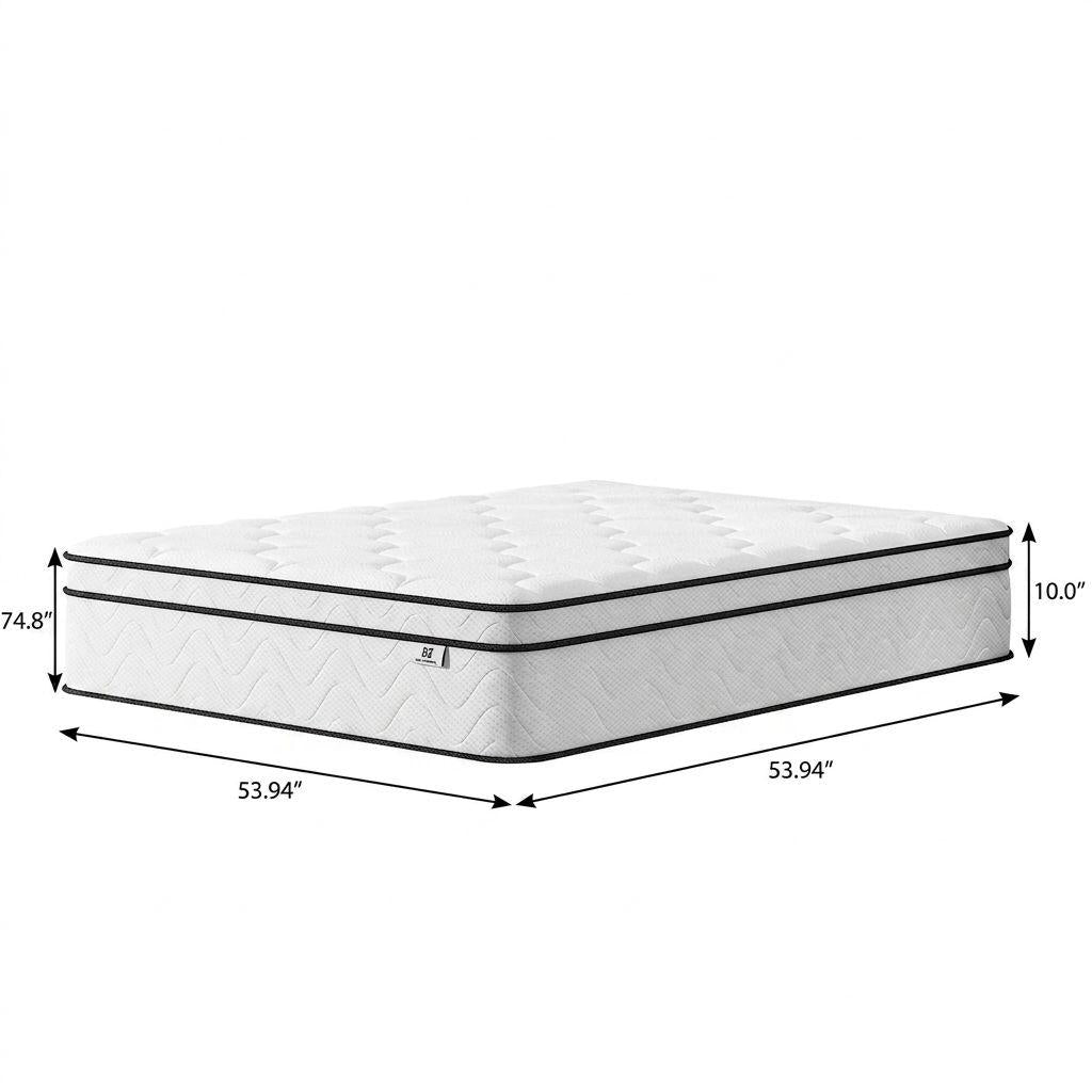 10" Full Double Gel Memory Foam Medium Chevron Hybrid Mattress