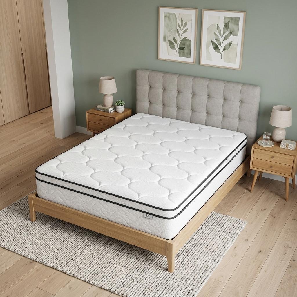 12" Full Double Gel Memory Foam Medium Chevron Hybrid Mattress