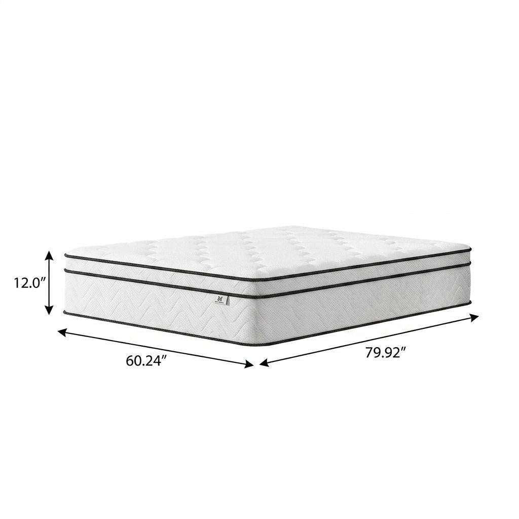 12" Queen Gel Memory Foam Medium Chevron Hybrid Mattress