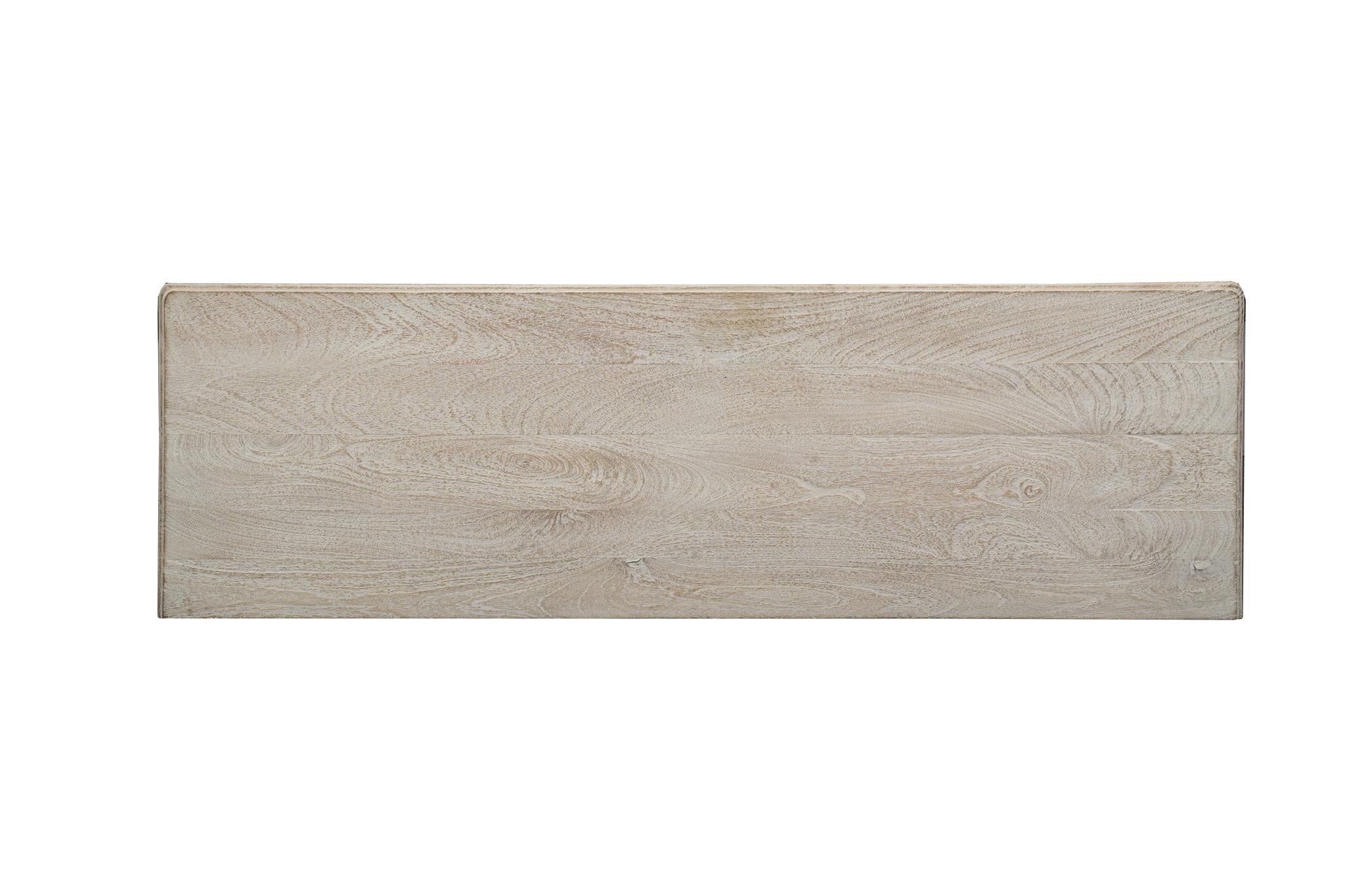 57" White Carved Floral Solid Wood Nine Drawer Dresser