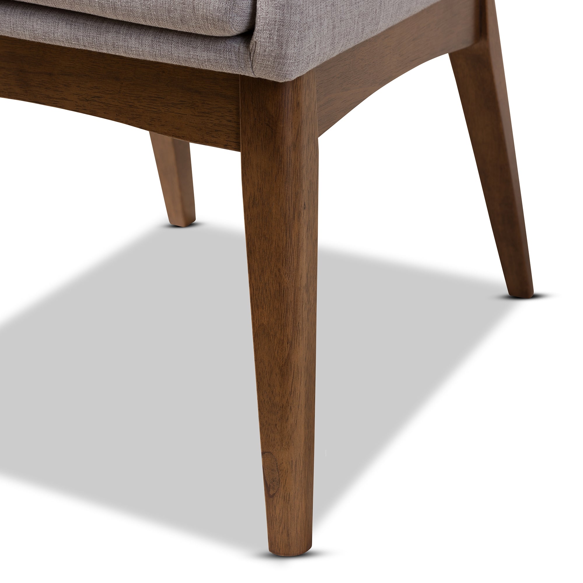 Baxton Studio Nexus Mid-Century Modern Walnut Wood Finishing Greyish Beige Fabric Dining Side Chair