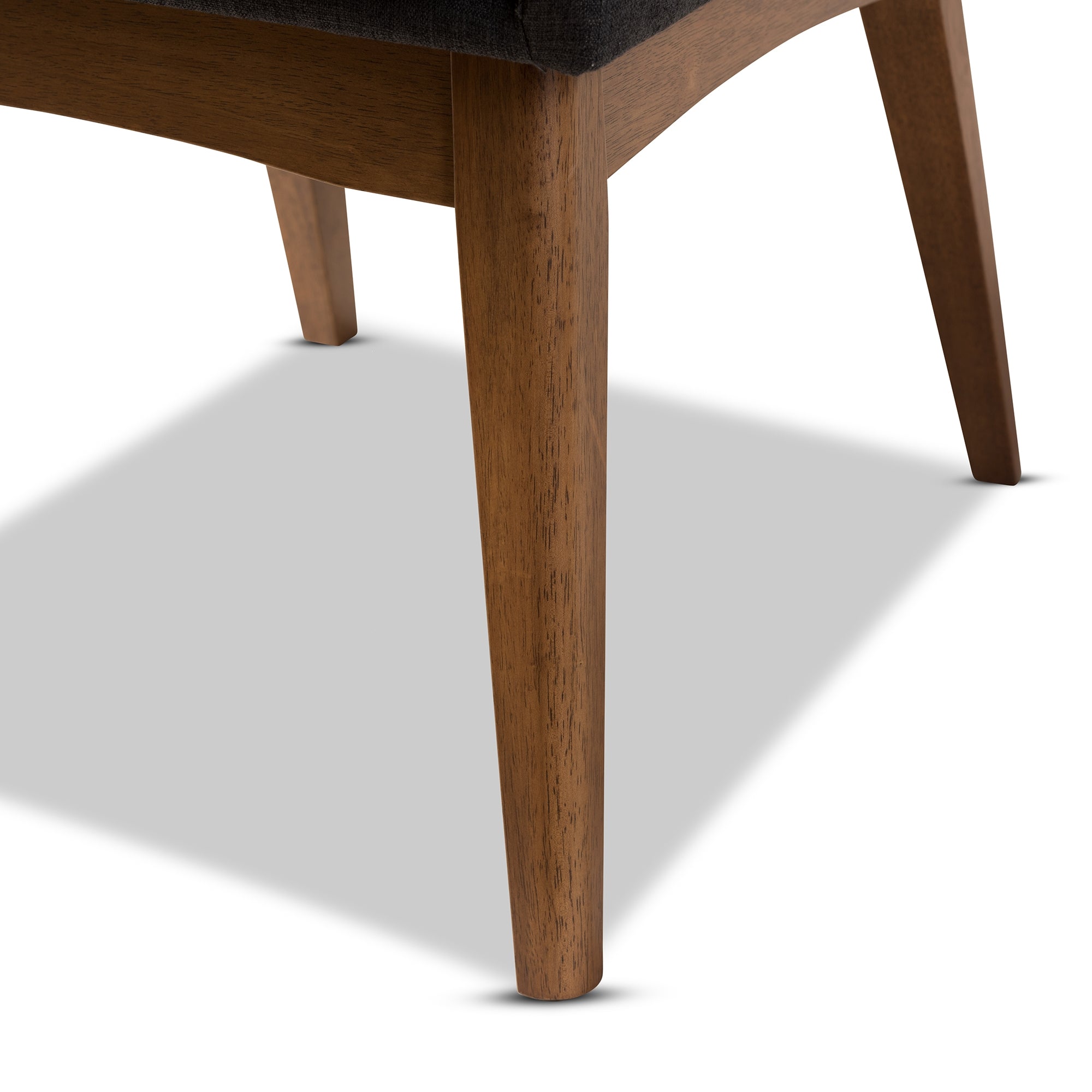 Baxton Studio Nexus Mid-Century Modern Walnut Wood Finishing Dark Fabric Dining Side Chair