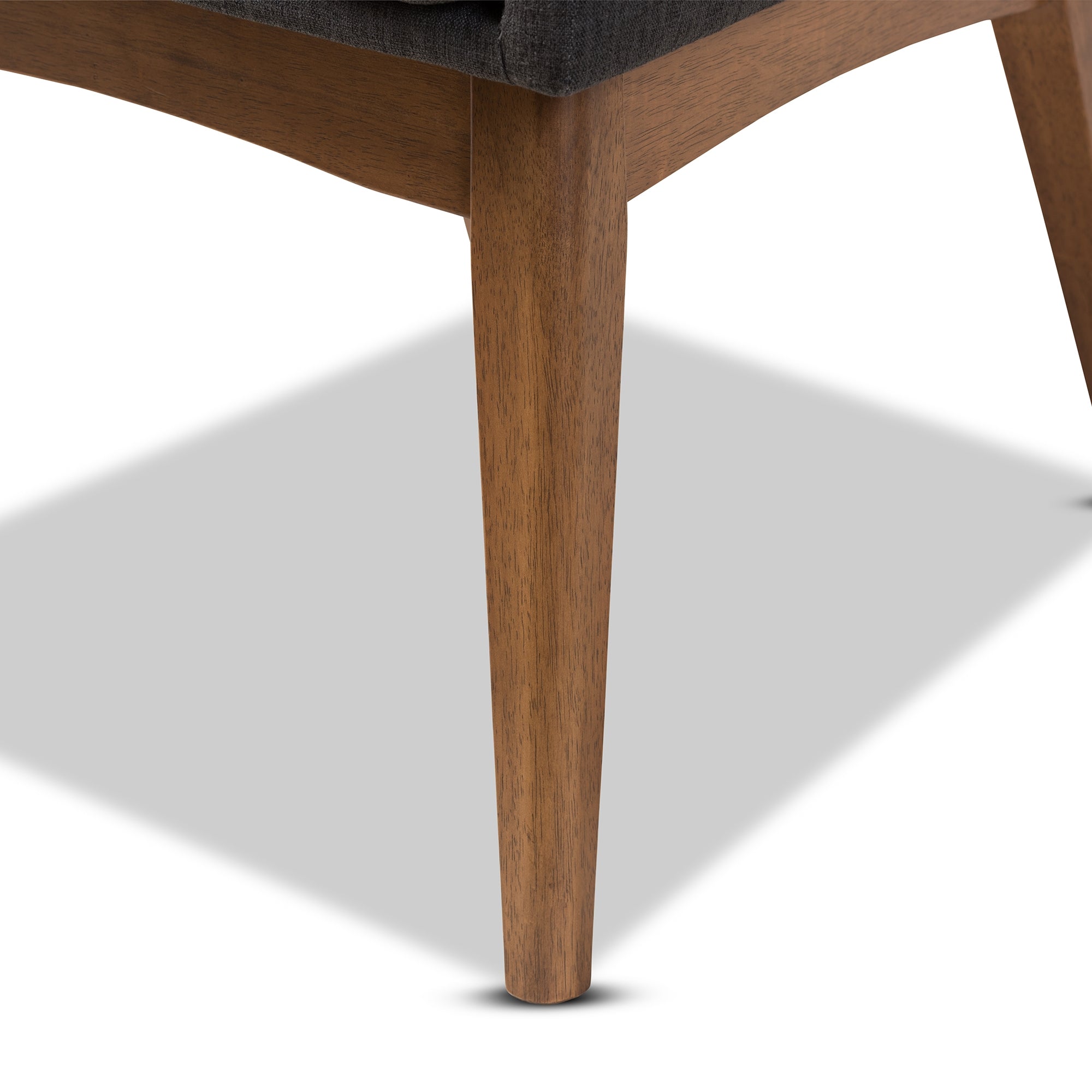 Baxton Studio Dorina Mid-Century Modern Dark Grey Fabric Upholstered and Walnut Brown Finished Wood 5-Piece Dining Set