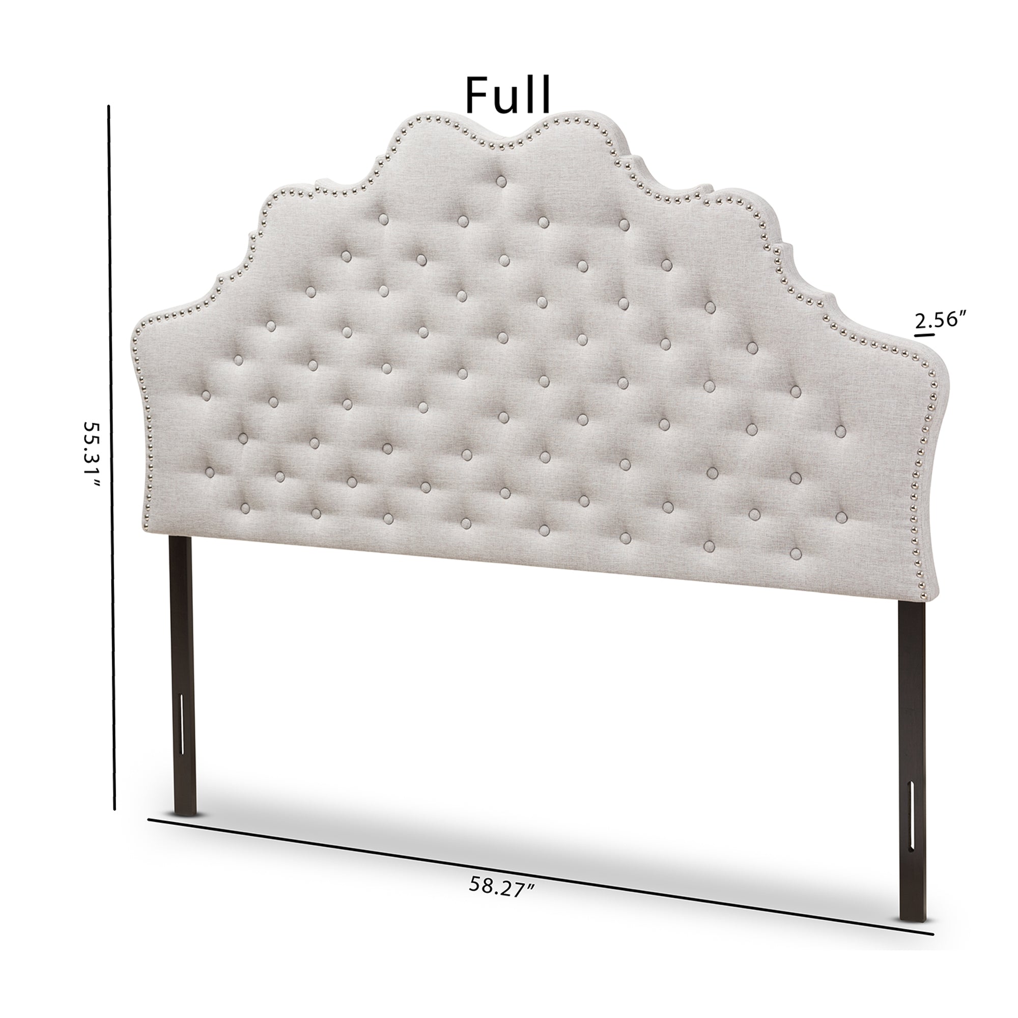 Baxton Studio Hilda Modern and Contemporary Greyish Beige Fabric Queen Size Headboard