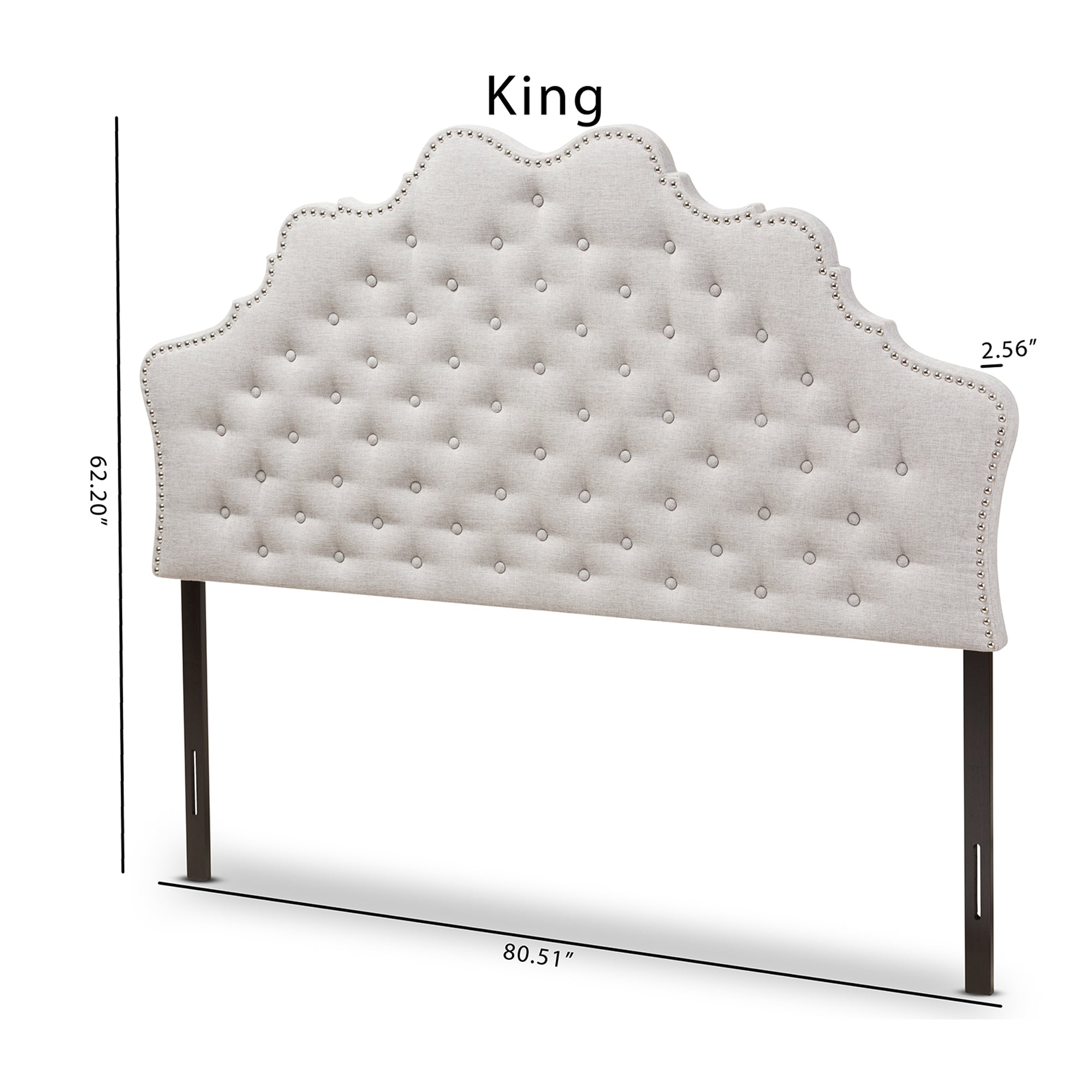 Baxton Studio Hilda Modern and Contemporary Greyish Beige Fabric Queen Size Headboard
