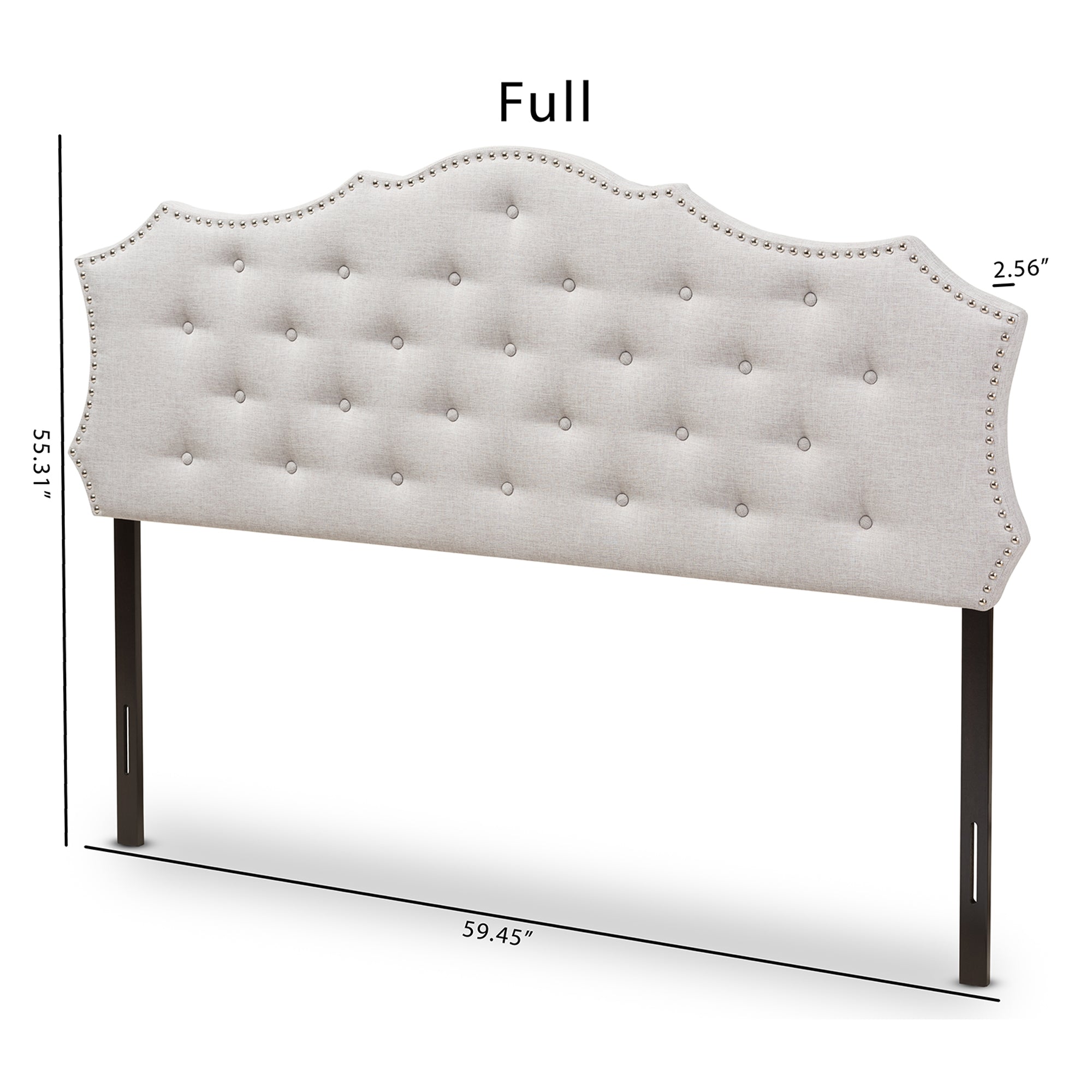 Baxton Studio Aurora Modern and Contemporary Greyish Beige Fabric Queen Size Headboard