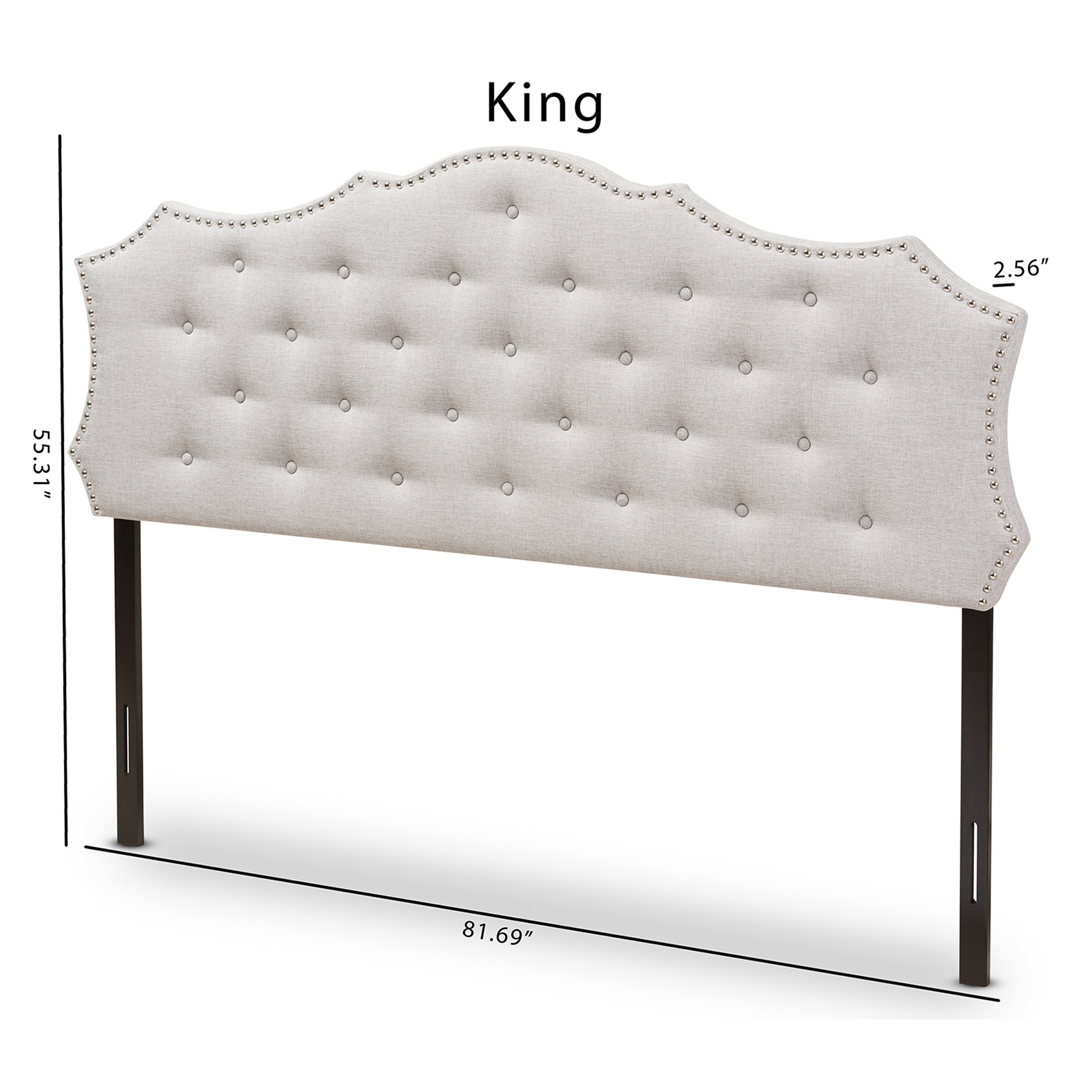 Baxton Studio Aurora Modern and Contemporary Greyish Beige Fabric Queen Size Headboard