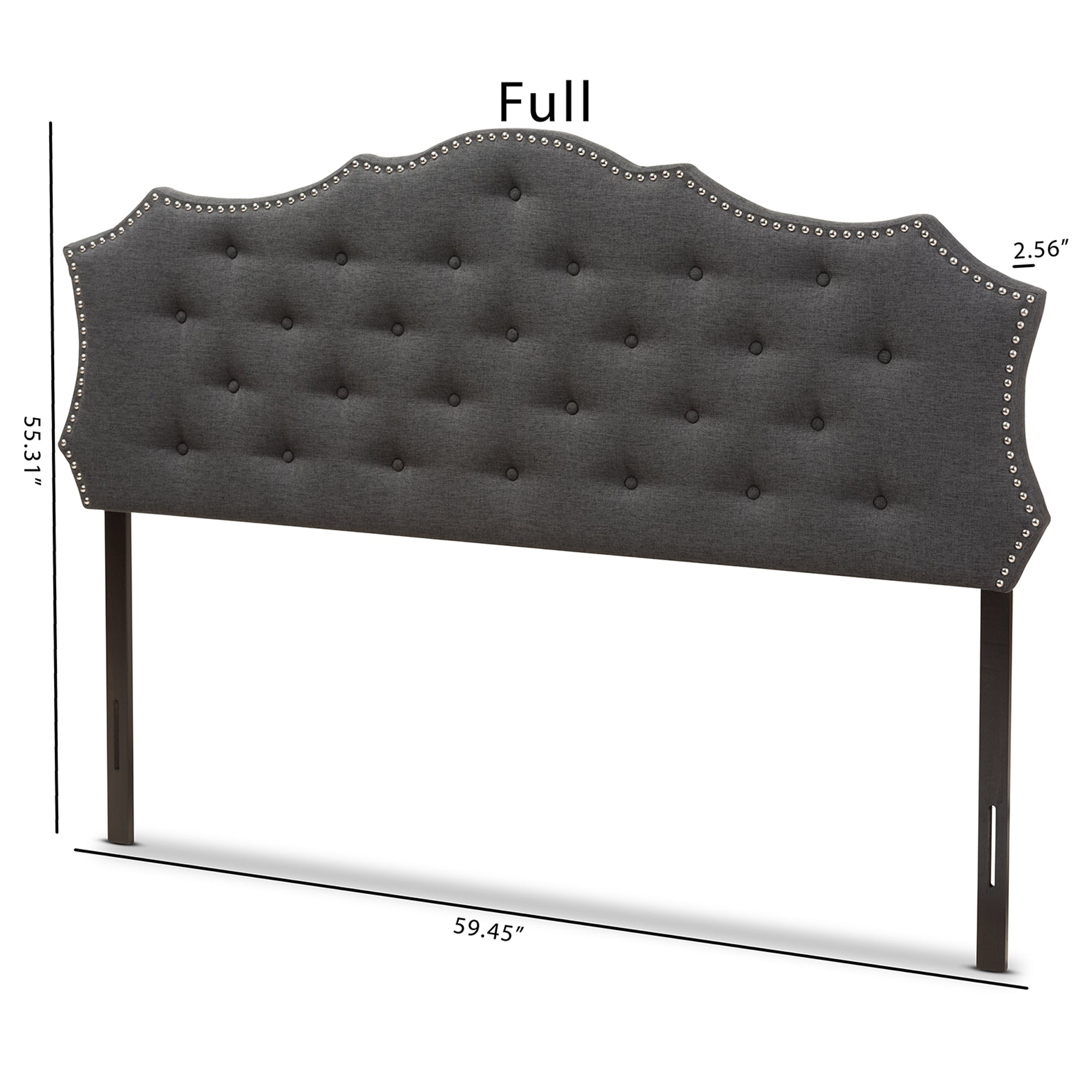 Baxton Studio Aurora Modern and Contemporary Dark Grey Fabric King Size Headboard