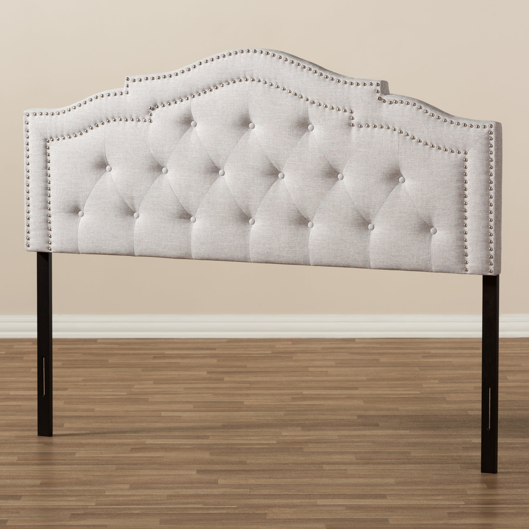 Baxton Studio Edith Modern and Contemporary Greyish Beige Fabric Full Size Headboard