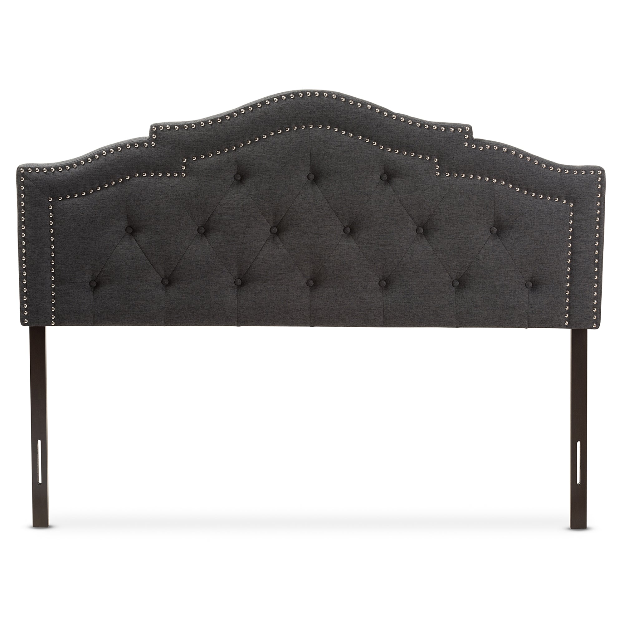 Baxton Studio Edith Modern and Contemporary Dark Grey Fabric Queen Size Headboard