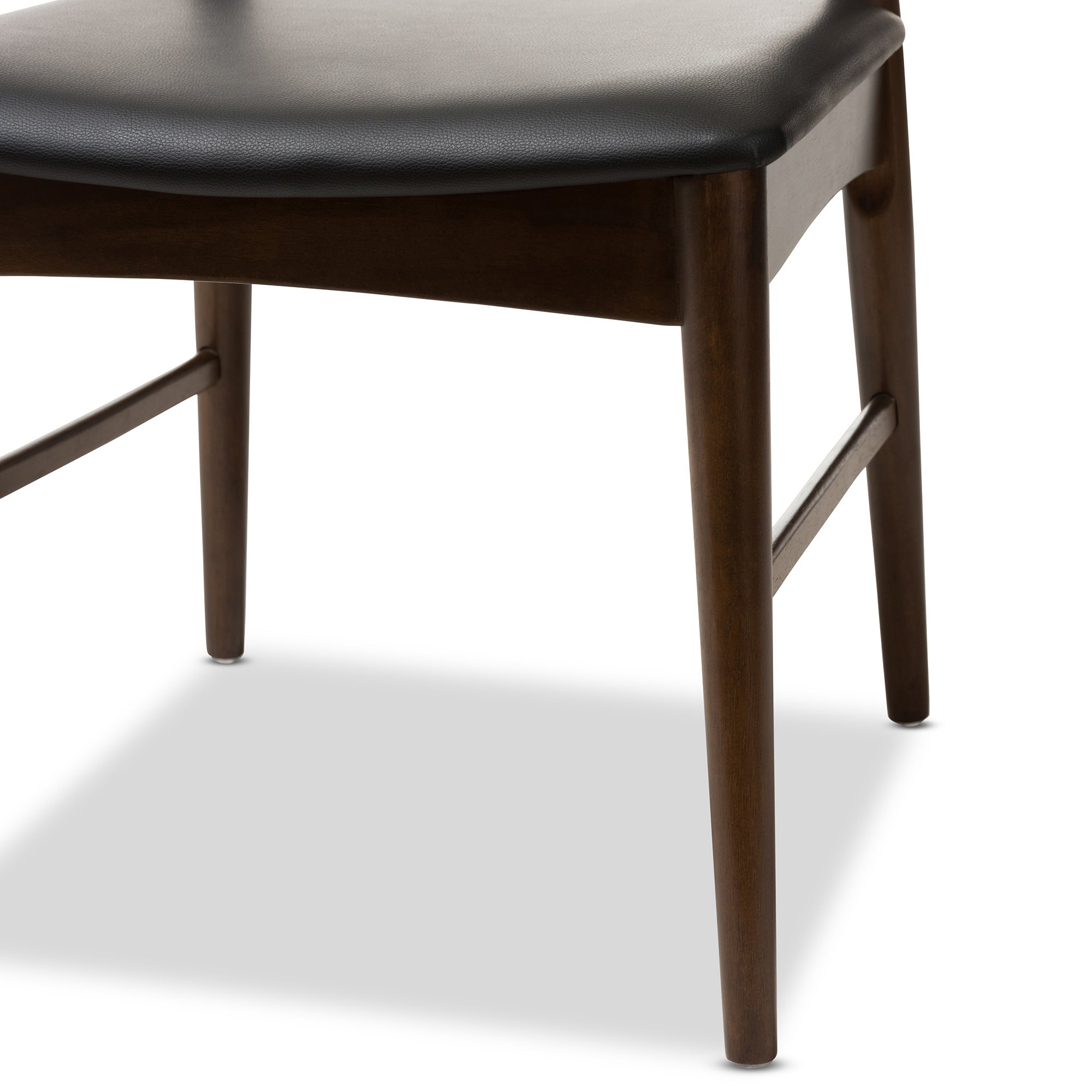 Baxton Studio Winton Mid-Century Modern Walnut Wood Dining Chair Set of 2