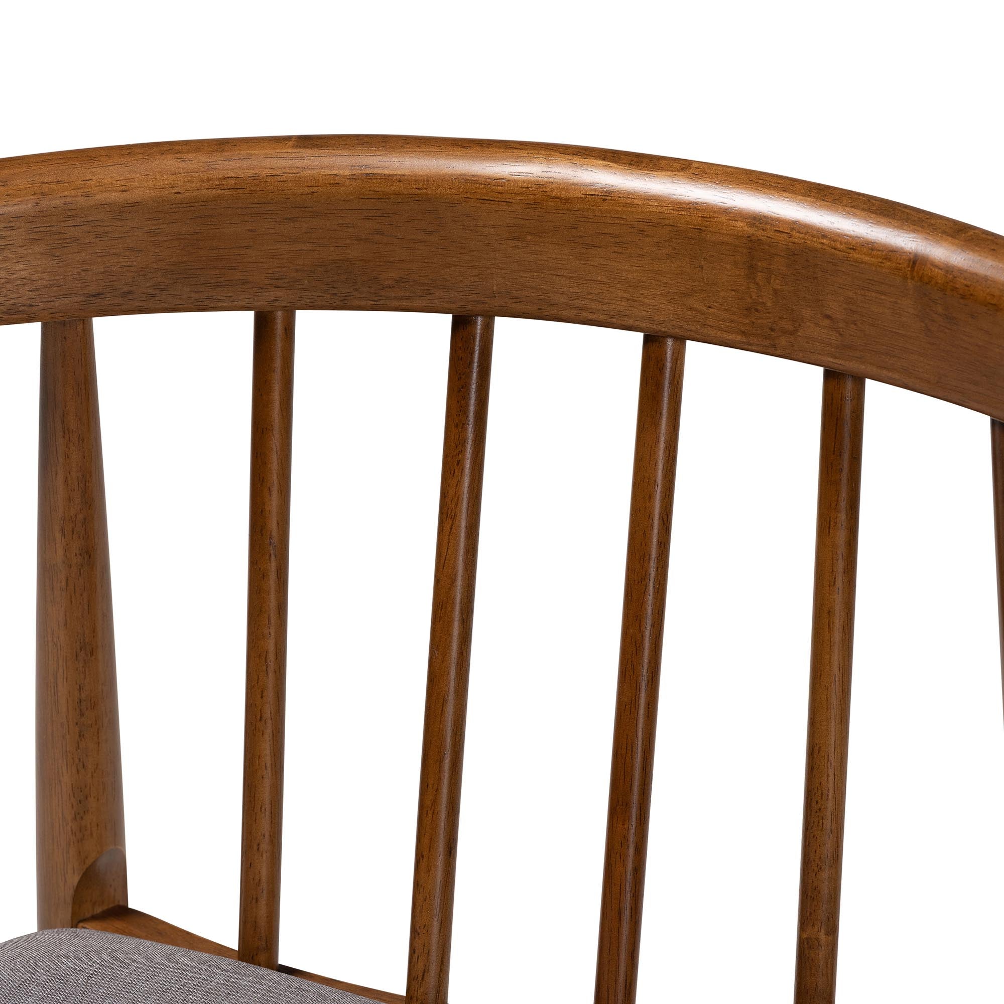 Baxton Studio Wyatt Mid-Century Modern Walnut Wood Dining Chair Set of 2