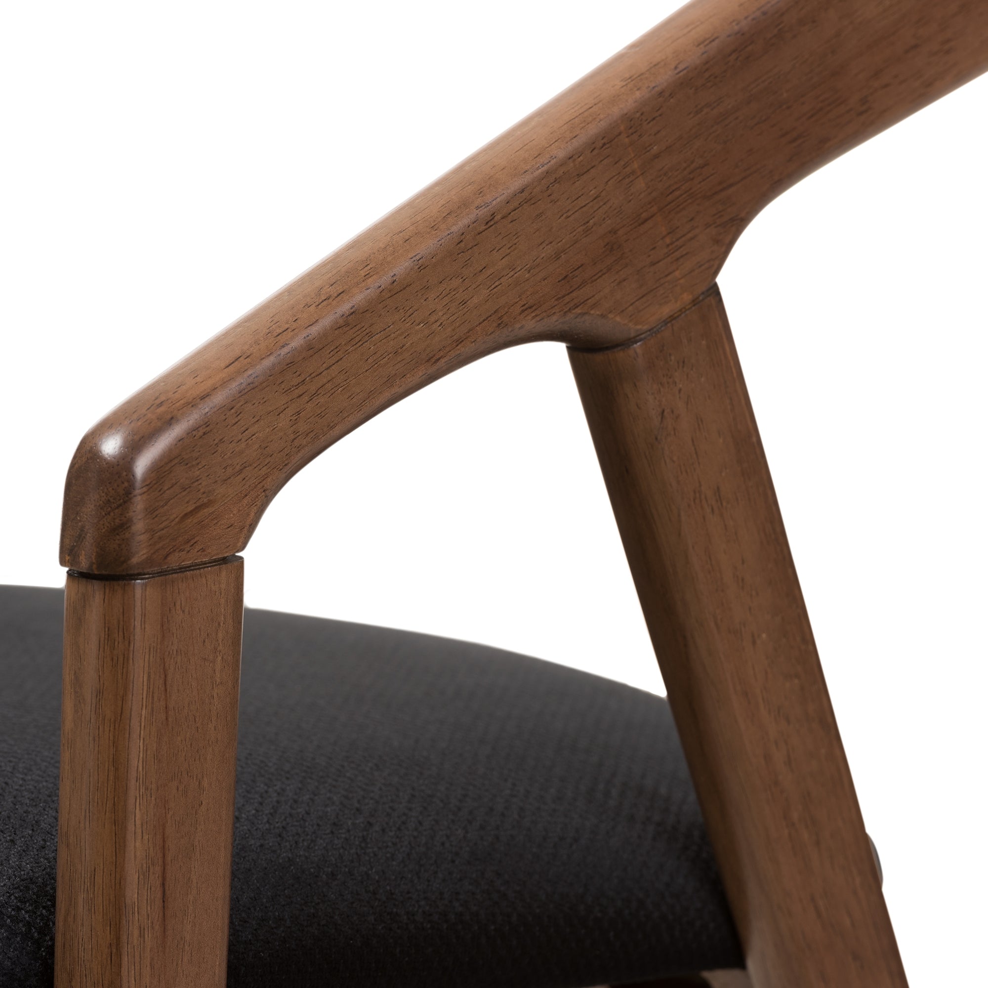 Baxton Studio Wendy Mid-Century Modern Black Velvet and "Oak" Medium Brown Wood Finishing Dining Chair Set of 2